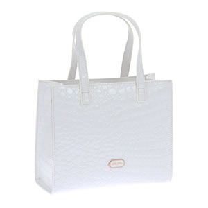 FOLLI FOLLIE（フォリフォリ） クロコ型押し ハンドバッグ PVCレザー ホワイト HB1P019WW／WHT