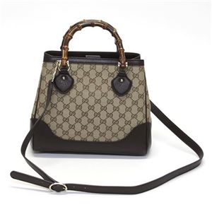 Gucci（グッチ） DIANA オリジナルGGキャンバス ダブルバンブーハンドル 2WAY ショルダー・トートバッグ スモール ベージュ／ココア 308360 FWCGG 9643