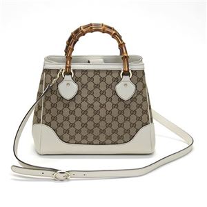 Gucci(グッチ) DIANA オリジナルGGキャンバス ダブルバンブーハンドル 2WAY ショルダー・トートバッグ スモール ベージュ/ミスティックホワイト 308360 FWCGG 9761