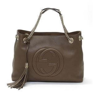 Gucci（グッチ） SOHO インターロッキングGエンボス タッセルチャーム付 チェーン・ショルダーバッグ ミディアム モカブラウン 308982 A7M0G 2527