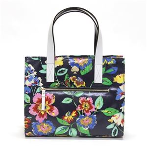 KATE SPADE（ケイトスペード） Flicker Fabric GRAYCE フラワープリント スクエア・トートバッグ ネイビー／ホワイト PXRU4119 452 French Navy