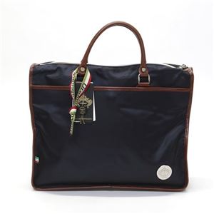 OROBIANCO（オロビアンコ） PIZIATA SLIM-D ピッツィアータ メンズ ショルダーストラップ付 ビジネスバッグ ブリーフケース ナイロン×レザー ネイビー／ブラウン BLU-SCURO-12／BRUCIATO-08