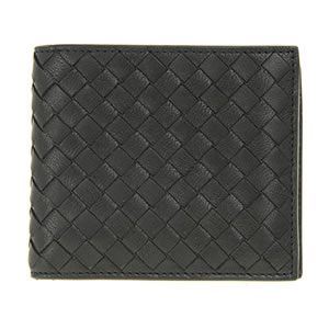 BOTTEGA VENETA（ボッテガヴェネタ） イントレチャート 小銭入れ付 二つ折り財布 ウォッシュドラムスキン ブラック 193642-VX051 1000