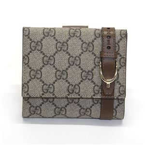 Gucci(グッチ) NICE ニース GGスプリームキャンバス Wホック 二つ折り財布 ベージュ/モカブラウン 309755 KHN6G 8871