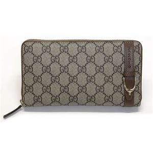 Gucci(グッチ) NICE ニース GGスプリームキャンバス ラウンドファスナー長財布 ベージュ/モカブラウン 309757 KHN6G 8871