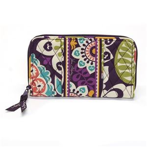 Vera Bradley（ヴェラブラッドリー） Accordion Wallet コットンキルティング ラウンドファスナー長財布 11887 137 Plum Crazy