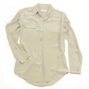 エキプモン 2013SS Signature Wポケット シルクブラウス とろみシャツ ベージュ Q23-E035 dune