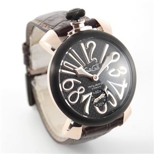 GaGa Milano(ガガミラノ) MANUALE 48MM ブラックPVD&カーボンダイヤル(マヌアーレ) 独特の洗練されたデザインが魅力 注目人気ウオッチ5014.01S 5014.1S