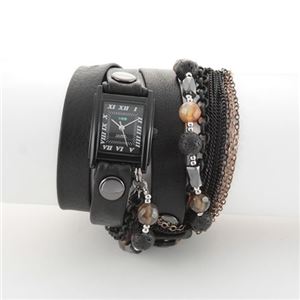 ラメール コレクション アクセサリーウオッチ 3ラップブレスレット&9連チェーン&ストーン LMMULTI7002