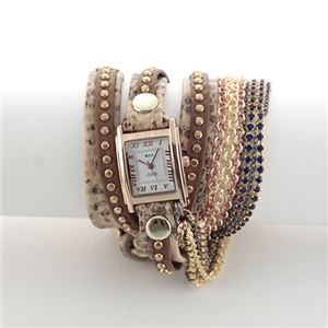 ラメール コレクション アクセサリーウオッチ 3レイヤー・ラップブレスレット＆6連チェーン＆2連ローマンサファイアクリスタル・チェーン LMMULTISW001