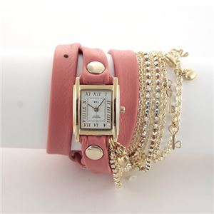 ラメール コレクション アクセサリーウオッチ 3ラップブレスレット＆5連チェーン＆2連クリスタル・チェーン＆チャーム LMMULTI3002