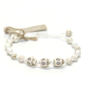 CHAN LUU（チャンルー） 1ラップブレスレット ホワイトコードにホワイトスカル、ホワイトマグネサイトをミックス BS-3471 WHITE MAG