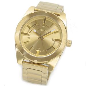 DIESEL(ディーゼル) レディス デカ ミドルサイズ・ブレス・ウオッチ(オール・イエローゴールド)。細身のメンズ。大きめ文字盤好きのレディスとしてピッタリ。 DZ5345