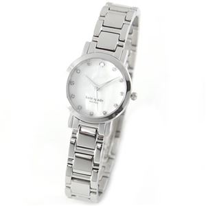 KATE SPADE（ケイトスペード） gramercy mini（グラマシーミニ） シェルダイヤルにワンポイントのスペードマークとキラキラ・ラインストーン。ドレッシーなレディス・ブレスウオッチ。 1YRU0146