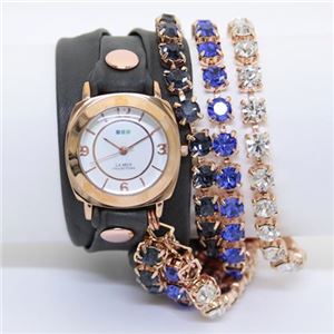 ラメール コレクション LA発アクセサリーウオッチ 3ラップブレスレット＆3連クリスタル・チェーン LMMULTI5004