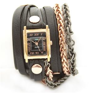 ラメール コレクション LA発アクセサリーウオッチ 3レイヤー・スタッズ・ラップブレスレット&2連チェーン LMMULTI7003