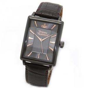 Vivienne Westwood(ヴィヴィアンウエストウッド) シックな色合いのメンズ・レザーストラップウオッチ VV066GYBR