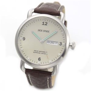 ジャックスペード Buckner （バックナー） 視認性の良い大きめフェイス ミリタリー＆スポーティなルックスのカジュアル・レザーストラップ・ウオッチ WURU0052