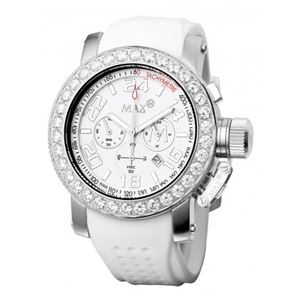 MAX（マックス） 腕時計 MAX486 42mm Face シルバー ホワイト クロノグラフ ウォッチ 国内正規商品