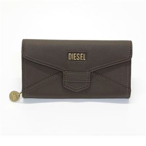 DIESEL（ディーゼル） COLOURS' TWIST Keris ラウンドファスナー小銭入れ付 二つ折り長財布 ブラウン ≪2013AW≫ X01999 PR003 T2180 Mudd