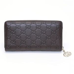 Gucci(グッチ) グッチシマ インターロッキングGチャーム付 ラウンドファスナー長財布 ブラウン ≪2013AW≫ 307982 AA61G 2019