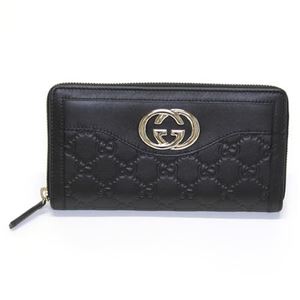 Gucci（グッチ） SUKEY スーキー グッチシマ ラウンドファスナー長財布 ブラック ≪2013AW≫ 308012 AA61G 1000