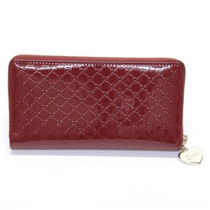 Gucci（グッチ） ヴェルニ マイクログッチシマ ハートチャーム付 パテントレザー ラウンドファスナー長財布 ダークレッド ≪2013AW≫ 308260 AV14G 6227