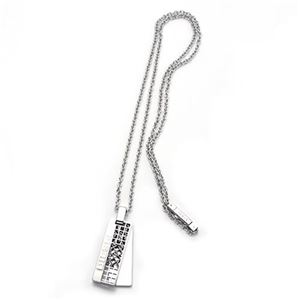 DIESEL(ディーゼル) ロゴ 2プレート ネックレス シルバー×ブラック DX0397040