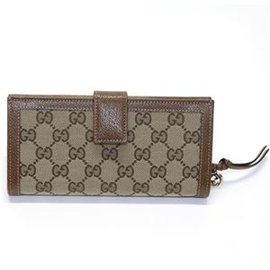 Gucci（グッチ） bree オリジナルGG インターロッキングGチャーム付 Wホック 二つ折り長財布 ベージュ／へーゼル 323398 KH1BG 9783