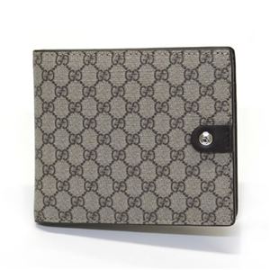 Gucci(グッチ) GGスプリームキャンバス 二つ折り財布 小銭入れ無し ベージュ×ブラウン 281951 FX53N 9643