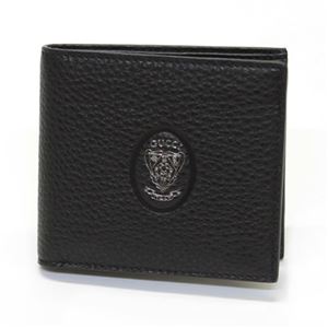 Gucci（グッチ） クレストディティール カーフ 小銭入れ付 二つ折り財布 ブラック 336447 A7M0R 1000