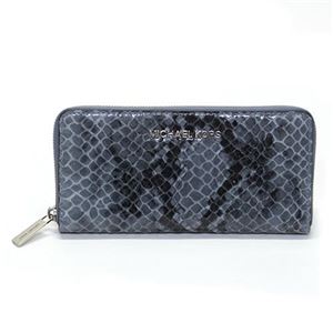 Michael Kors（マイケルコース） Bedford Python パイソン柄 ラウンドファスナー長財布 ブルー系 32H3MBFZ1E DENIM