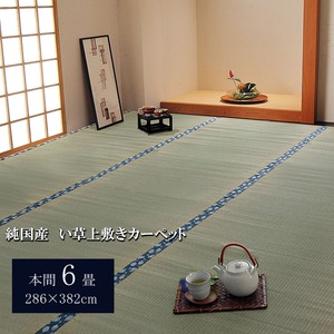 純国産 双目織 い草上敷 『ほほえみ』 本間6畳（約286×382cm）