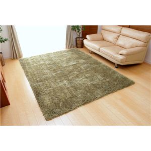 3色ミックスシャギーラグ 『セルバ』 グリーン 185×240cm