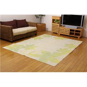 洗える 国産 綿混タフトカーペット 『ココ』 グリーン 185×240cm