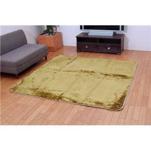 アクリル使用 ホットカーペット対応ラグ 『ルフィーナ』 グリーン 185×185cm