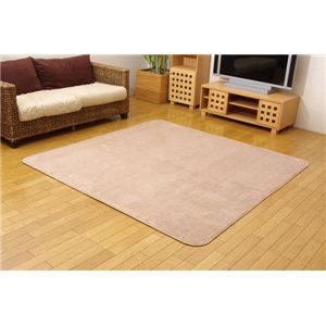 シャーベットカラー ホットカーペット対応ラグ 『シェイク』 ショコラ 185×185cm