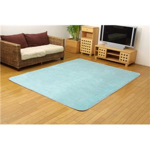 シャーベットカラー ホットカーペット対応ラグ 『シェイク』 ソーダ 185×240cm