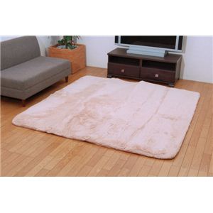 ボリュームタイプ ラグカーペット 『MAXフィリップ』 ベージュ 185×185cm(中材:ウレタン17mm)