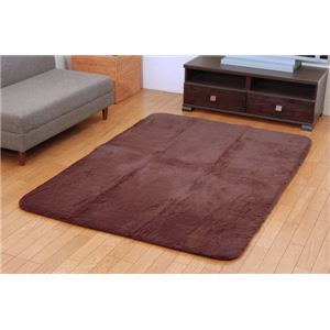 ボリュームタイプ ラグカーペット 『MAXフィリップ』 ブラウン 185×185cm（中材：ウレタン17mm）