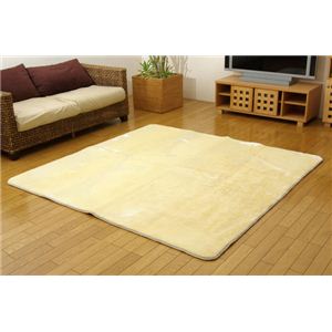 洗える ウォッシャブルラグカーペット 『WSウェンデルNSK』 アイボリー 185×185cm