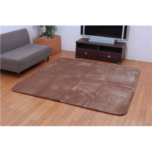 汚れにくい撥水加工カーペット 『MAXフラボンCE』 ブラウン 185×185cm(中材:ウレタン17mm)