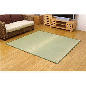 純国産 イ草花ござカーペット 『扇』 本間4.5畳（約286×286cm）