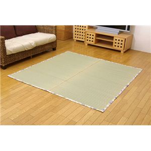 【国内最高級い草】掛川織花ござ 『華山 環良草』 ブルー 江戸間6畳（約261×352cm）