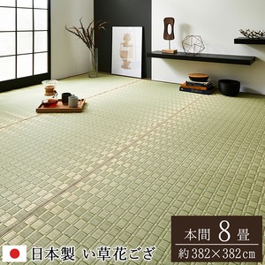 純国産 掛川織 い草カーペット 『松川』 ベージュ 本間8畳（約382×382cm）