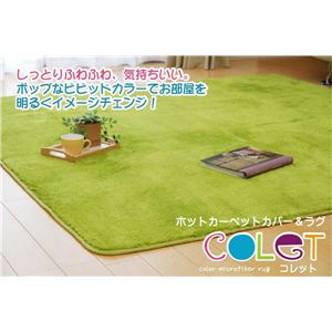 長毛サンゴマイヤー ホットカーペット対応ラグ 『コレット』 ベージュ 185×185cm