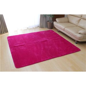 長毛サンゴマイヤー ホットカーペット対応ラグ 『コレット』 ピンク 185×185cm