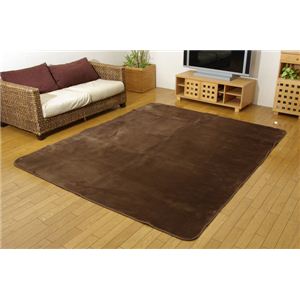 ホットカーペット対応 ソフトな扁平糸使用ラグ 『ソフティー』 ブラウン 130×185cm