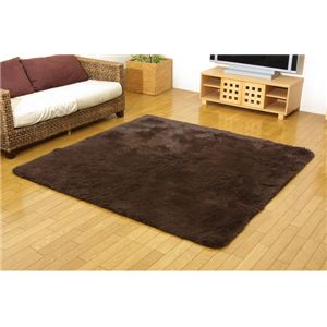 35mmフィラメント糸使用 ホットカーペット対応ラグ 『シェスタIINSK』 ブラウン 200×250cm