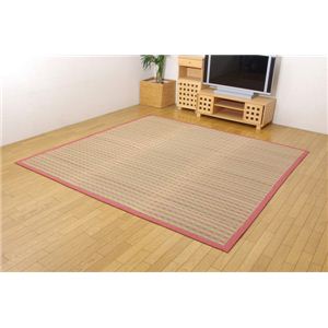 い草花ござカーペット 『FXバース裏張CP』 ピンク 約240×240cm（中材：ウレタン）